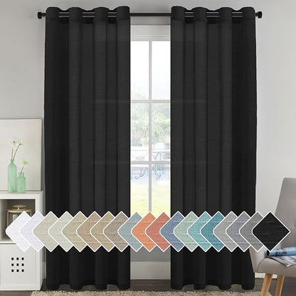 H.VERSAILTEX Linen Curtains Natural Blended Curtain Panels by HVERSAILTEX