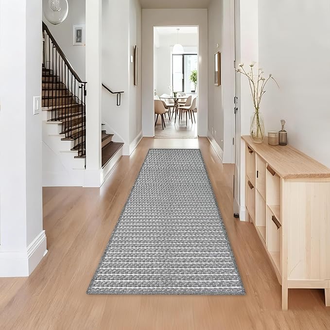 Braided Hallway Runner Rug, Super Absorbent Kitchen Mats by winolive