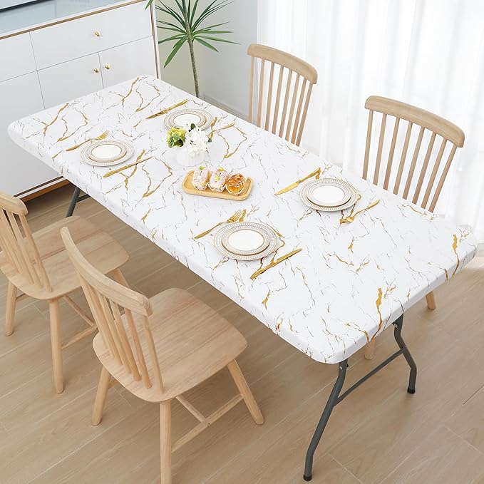 Smiry Rectangle Picnic Tablecloth, Wipeable Flannel Backed Table Covers - Image 8