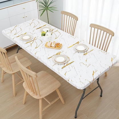 Smiry Rectangle Picnic Tablecloth, Wipeable Flannel Backed Table Covers - Image 8