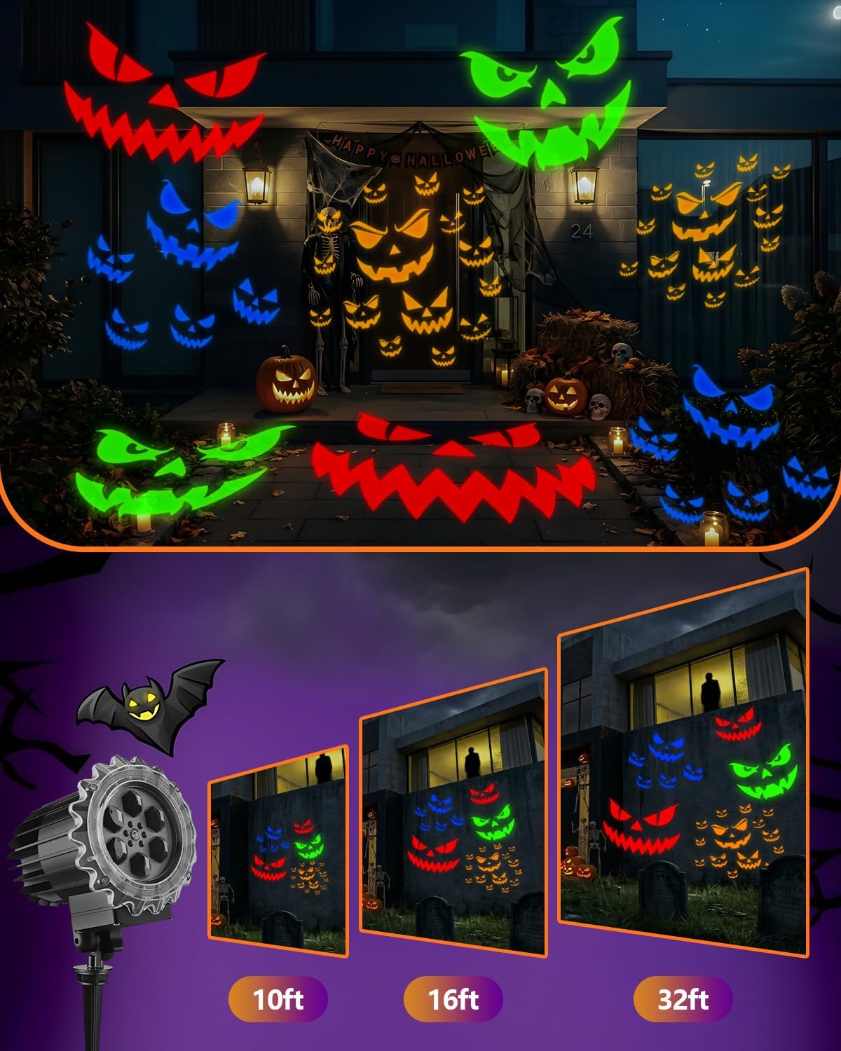 Ultra Bright Halloween Projector Lights Outdoor, Moving Eye Projection