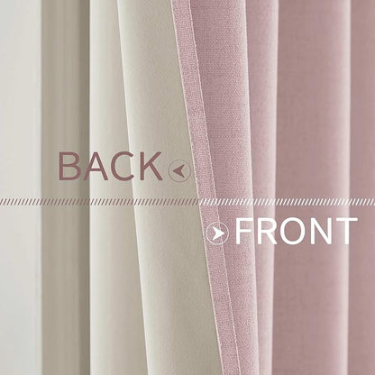 MIULEE Linen Texture Curtains for Bedroom Solid 100% Blackout Thermal Insulated - Image 6