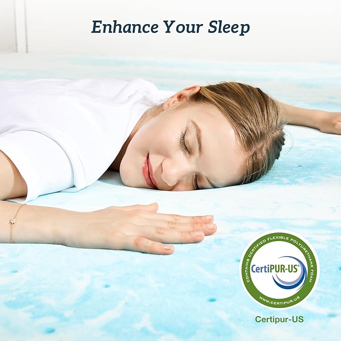 Sweetcrispy Mattress Topper Full, 3 Inch Thick Memory Foam Gel Infused Cooling - Image 5