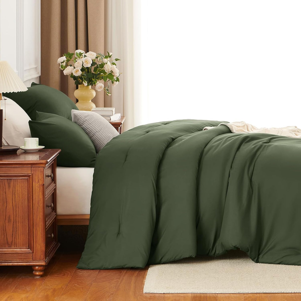 himeet full size comforter sets, 3 pieces with, front angle view
