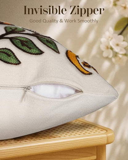 Embroidered Throw Pillow Covers 18x18 Inch - Image 3