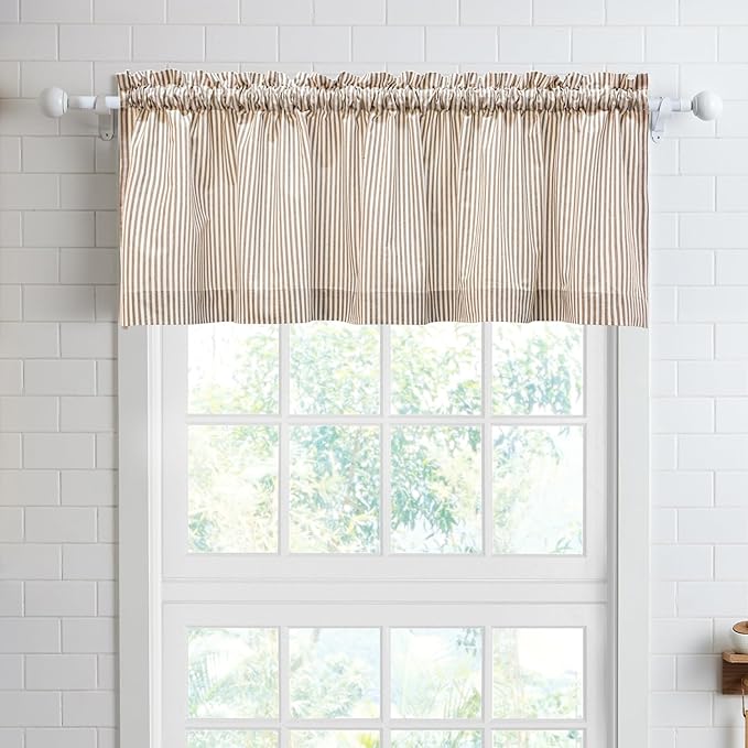 July Joy Cotton Valance Curtains 18 Inches Long Country Kitchen Curtains Rod by JulyJoyColorfulHomeCurtains