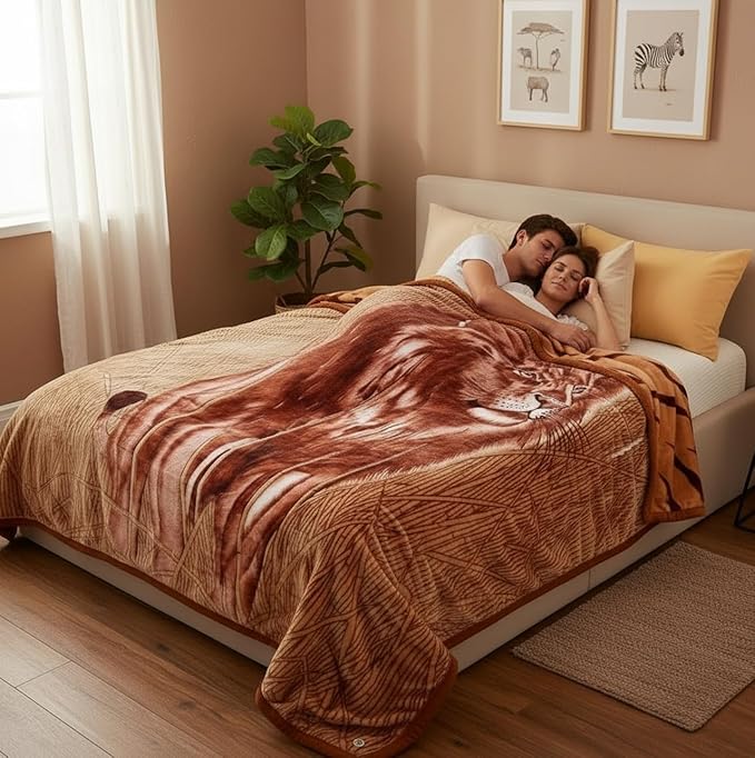 Hiyoko Heavy Korean Mink Lion Blanket - Image 3