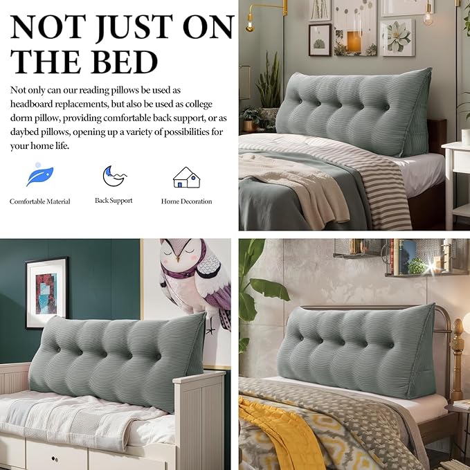 Daneey Headboard Pillow Queen, Triangular Wedge Headboard Pillow - Image 5