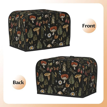 Vintage Witch Leaves Plant Mushroom 2 Slice Toaster Cover, Waterproof Toaster - Image 4