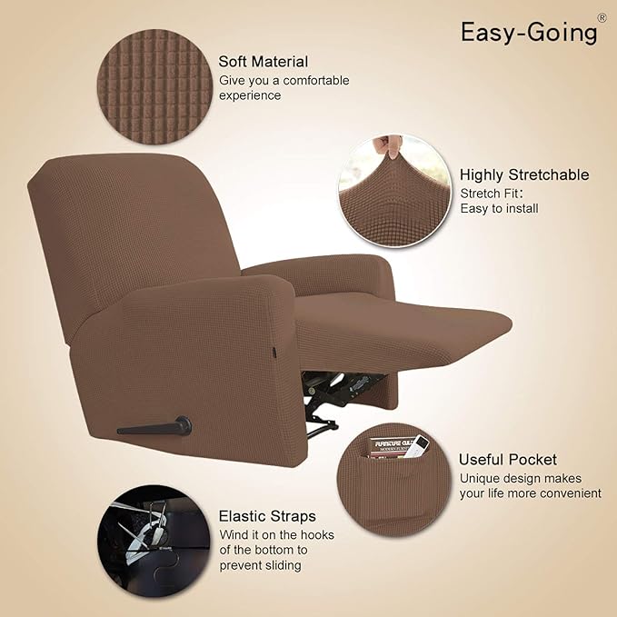 Easy-Going Recliner Stretch Sofa Slipcover Sofa Cover 4-Pieces Furniture - Image 3