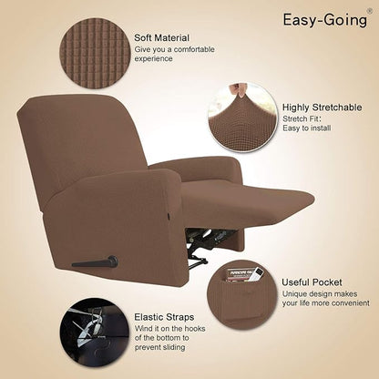 Easy-Going Recliner Stretch Sofa Slipcover Sofa Cover 4-Pieces Furniture - Image 3