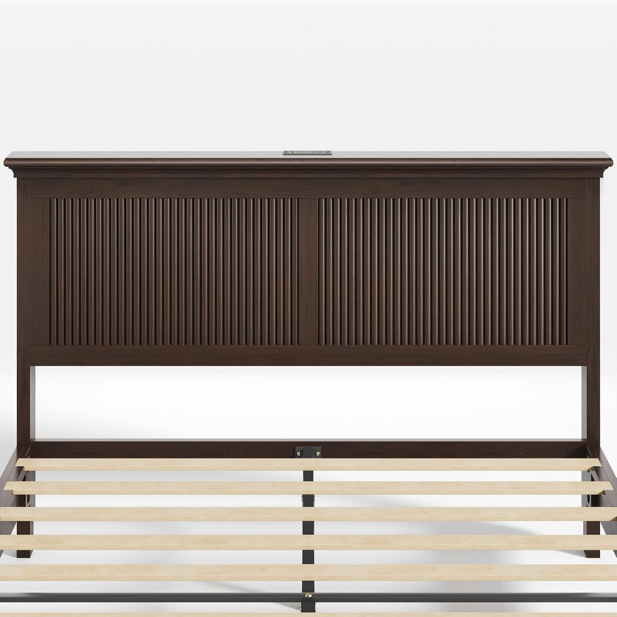 lifezone queen bed frame with headboard, solid wood, view 10