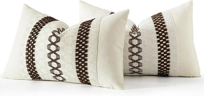 MIULEE Set of 2 Dark Brown Boho Decorative Lumbar Pillow Covers 12x20 Inch - Image 7