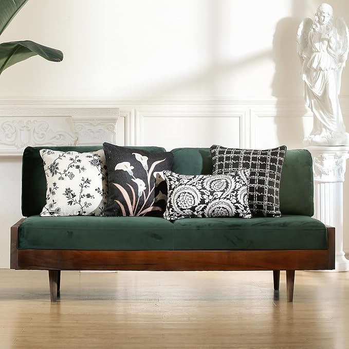Black Throw Pillow Covers Set of 2, Elegant French - Image 6