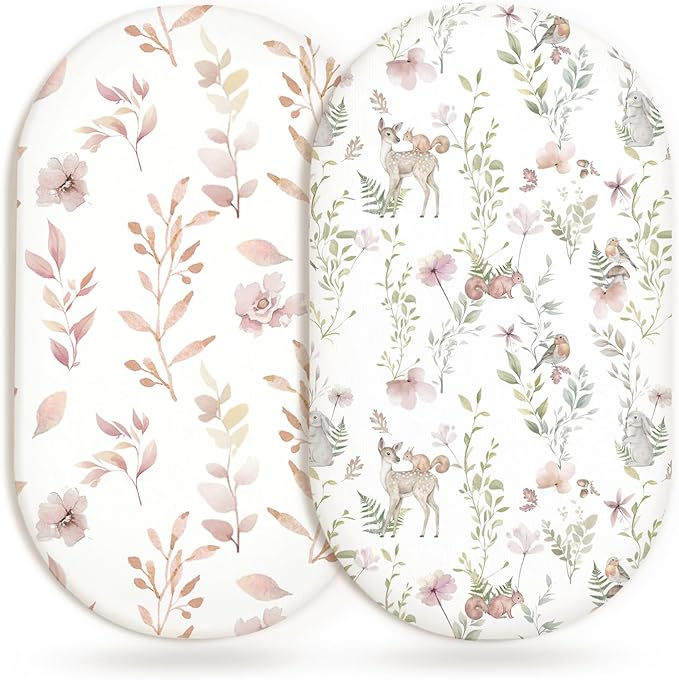 Bassinet Sheets for Baby Girls Boys 2 Pack, Fitted Baby Mattress Sheet for by Home