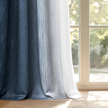 miulee navy blue and greyish white ombre blackout, front angle view