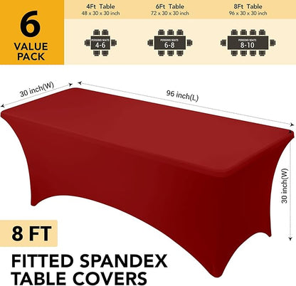 6-Pack Premium Red Spandex Tablecloths - Image 6