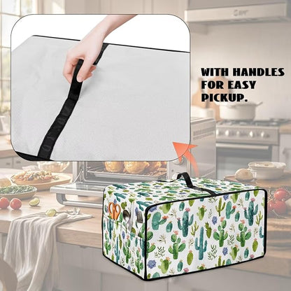 Watercolor Cactus Floral Print Toaster Oven Cover Waterproof Polyester-Linen - Image 5