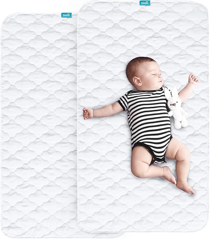 Waterproof Crib Mattress Protector Pad Cover 2 Pack 28" x 52", Anti Slip & by Bilobanbabybedding
