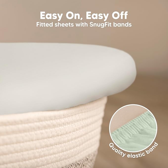 2-Pack Baby Bassinet Sheets Girl, Boy - Image 5