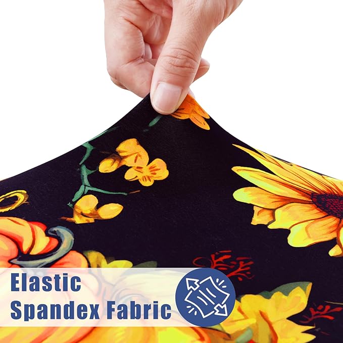 Round Spandex Thanksgiving Tablecloth, Elastic Fitted Waterproof Tablecloths - Image 2