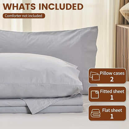100% Linen Sheets King Size, Breathable & Durable 4-Piece Bed Flax Sheet Set - Image 6