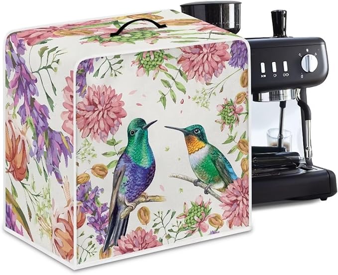 Mumeson Hummingbird Floral Coffee Maker Cover Washable Coffee Machine Cover - Image 5