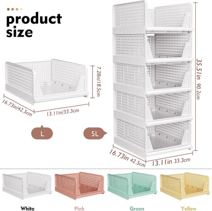 closet organizers and storage, stackable & foldable closet shown in use