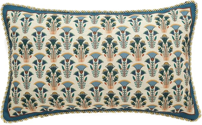 patdrea Designer Rectangle Throw Pillow Covers, Rustic Vintage Blue Linen by Welcometopatdrea