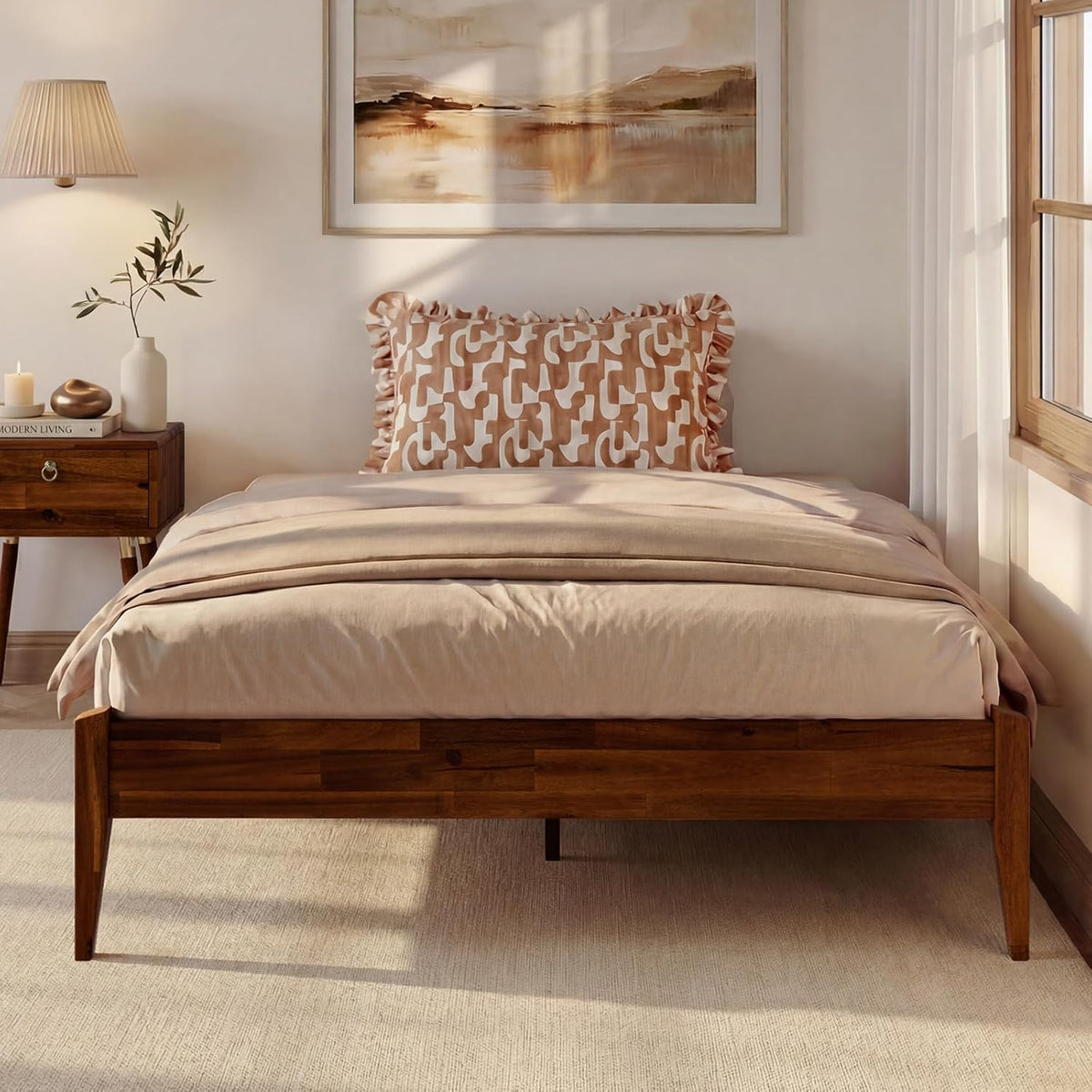 bme dinkee 15" wood full bedframe, no headboard, main product view