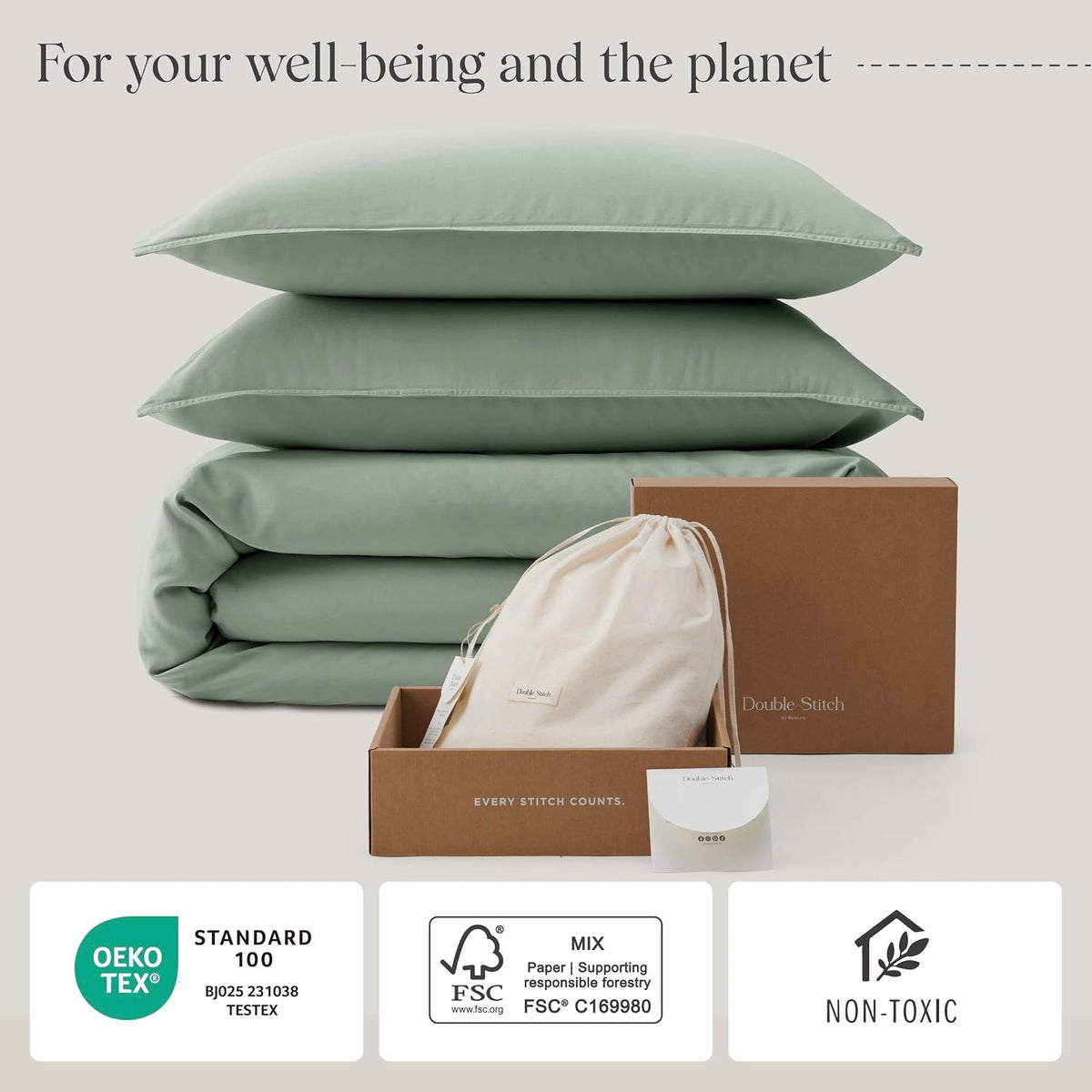 double stitch cotton tencel duvet cover - king, package contents