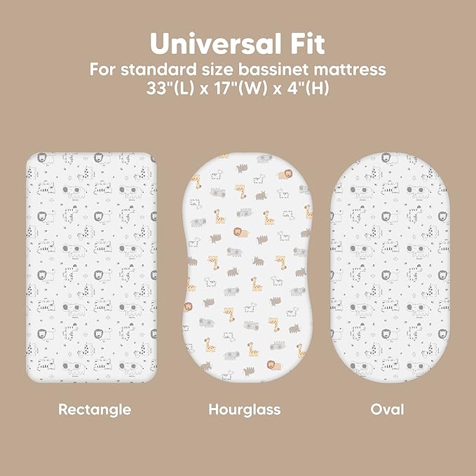 2-Pack Baby Bassinet Sheets Girl, Boy - Image 3