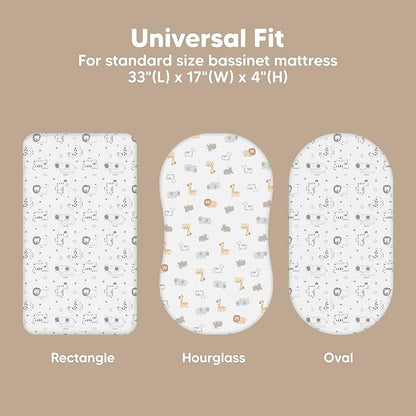 2-Pack Organic Bassinet Sheets for Girls, Boys - Image 3