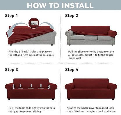 LURKA Stretch Oversized Sofa Slipcovers 1 Piece Couch Covers - Image 6