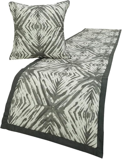 The HomeCentric King/Queen/Twin Grey & White Designer CA King 86"x18" Bed by TheHomeCentric