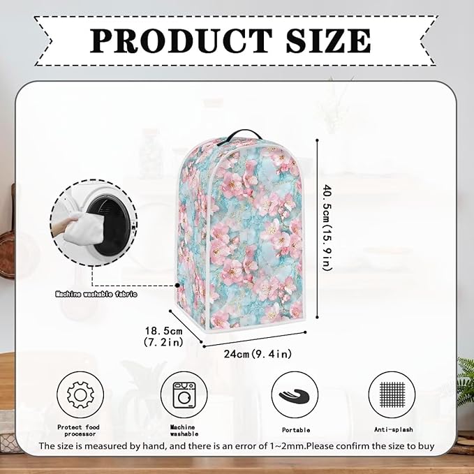 Talayituse Cherry Blossom Marble Print Blender Dust Cover, Fingerprint - Image 6