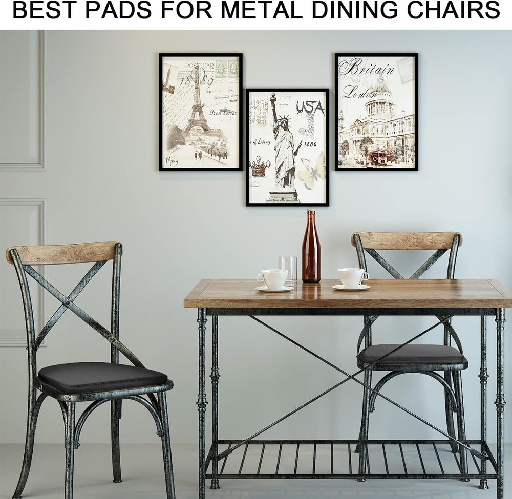 BUYUE 14" Magnetic Metal Chair Cushions, Water-Resistant PU Leather Anti...