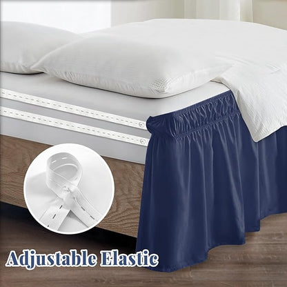 Queen Bed Skirt, Elastic Wrap Around Bed Skirt Queen Size, Bed Skirts - Image 4