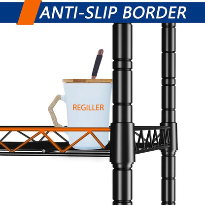 regiller 5-wire shelving metal storage rack adjustable shelves,standing, package contents