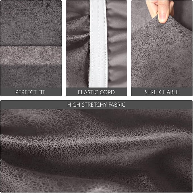 molasofa Leather Like Stretch Futon Slipcover Armless Futon Bed Sofa Cover - Image 4