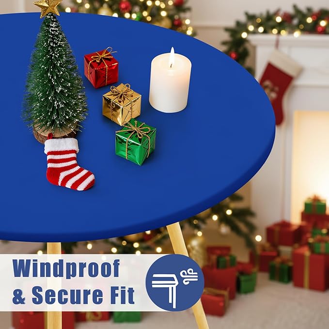 Round Spandex Tablecloth, Elastic Fitted Waterproof Tablecloths - Image 3