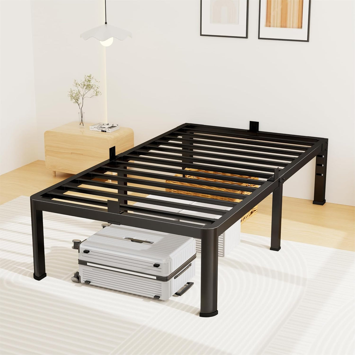 superay 14 inch twin metal bed frame with, main product view
