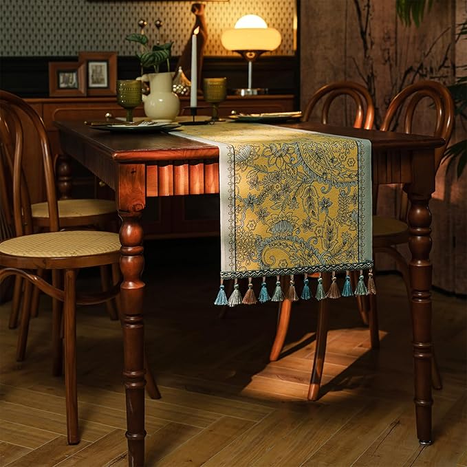 13×72 Inch Table Runner, Retro-Luxury Tassels Series - Image 6