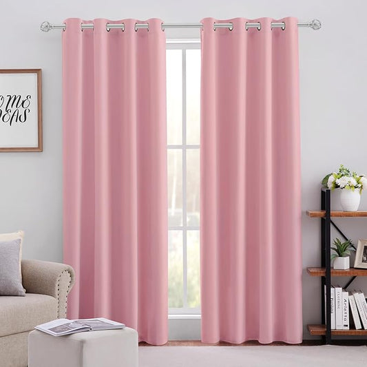 HOMEIDEAS Baby Pink Blackout Curtains by HOMEIDEAS