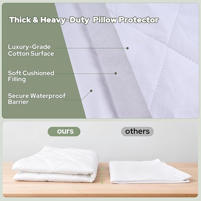 CoolShields Premium 100% Cotton Waterproof Pillow Protectors - Image 4