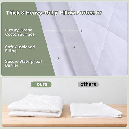 CoolShields Premium 100% Cotton Waterproof Pillow Protectors - Image 4