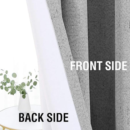 H.VERSAILTEX Linen Look 100% Blackout Curtains 45 Inches Long - Image 6