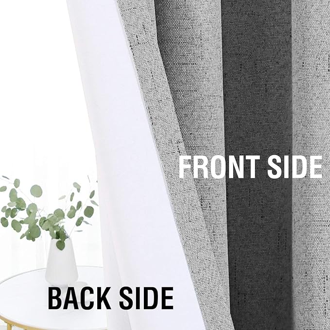 H.VERSAILTEX Linen Look 100% Blackout Curtains 84 Inches Long - Image 6