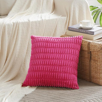 Fancy Homi 4 Packs Boho Hot Pink Decorative Throw Pillow Covers 20x20 Inch - Image 2