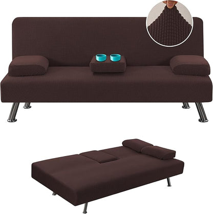 H.VERSAILTEX 4 Pieces Stretch Futon Covers Sofa Bed Slipcover by HVERSAILTEX